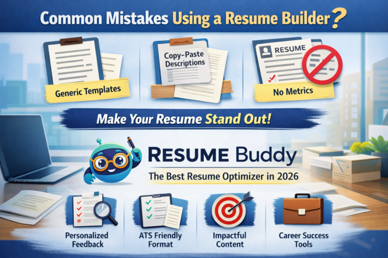 Common mistakes when using a resume builder and how Resume Buddy helps create an impactful ATS-friendly resume in 2026